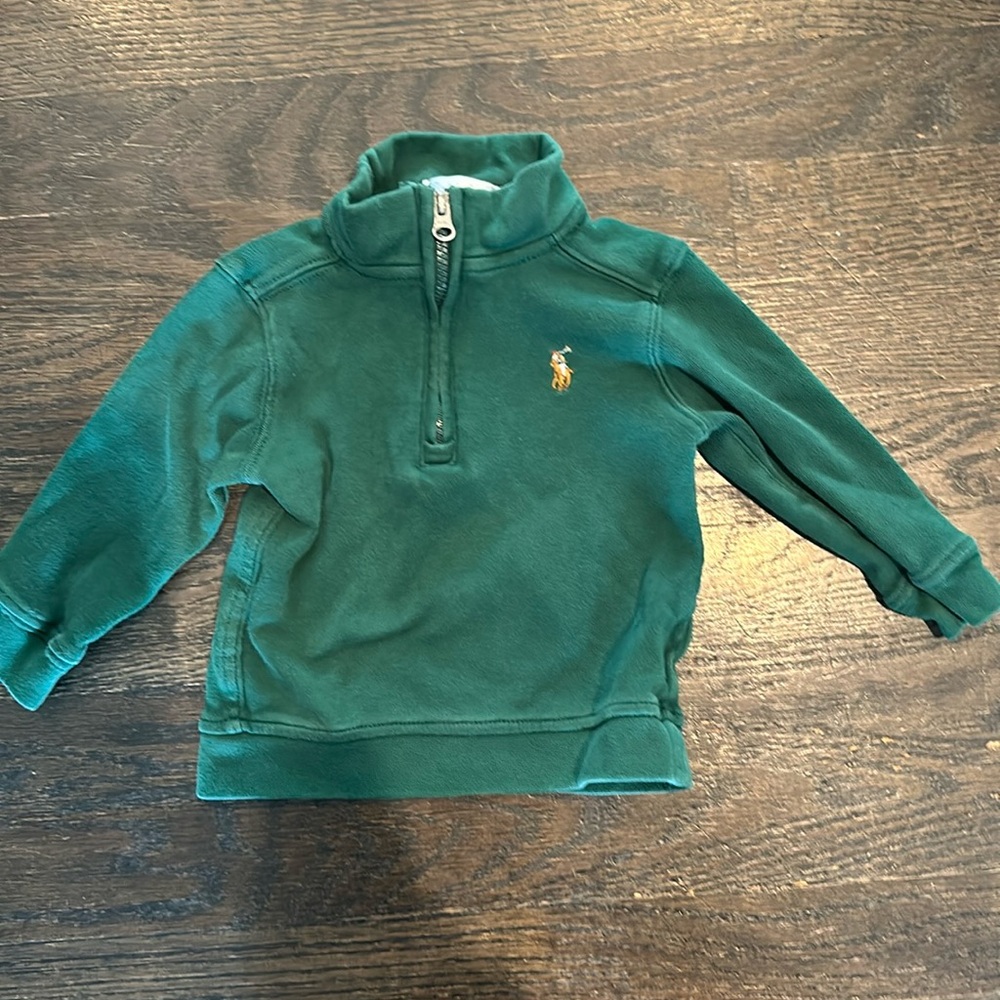Ralph Lauren 1/4 Zip Cotton 9m Green